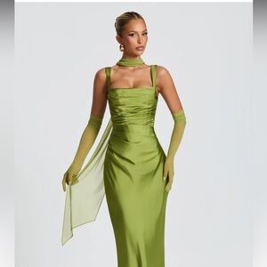 Baby Boo Calanthe Maxi Dress & Ayla Scarf- Olive